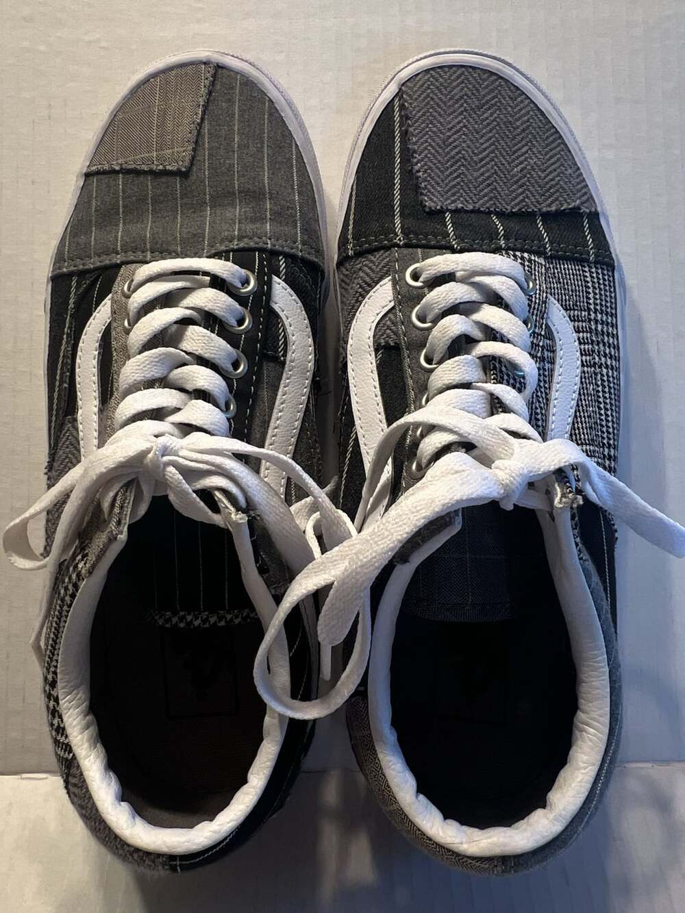 Vans Old Skool Size 9.5 women Grey Patchwork Conference